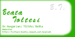 beata toltesi business card